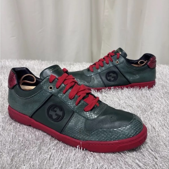 Super Rare Gucci Men's Exotic Python Limited Edition Sneakers size 14.5 - Picture 1 of 16